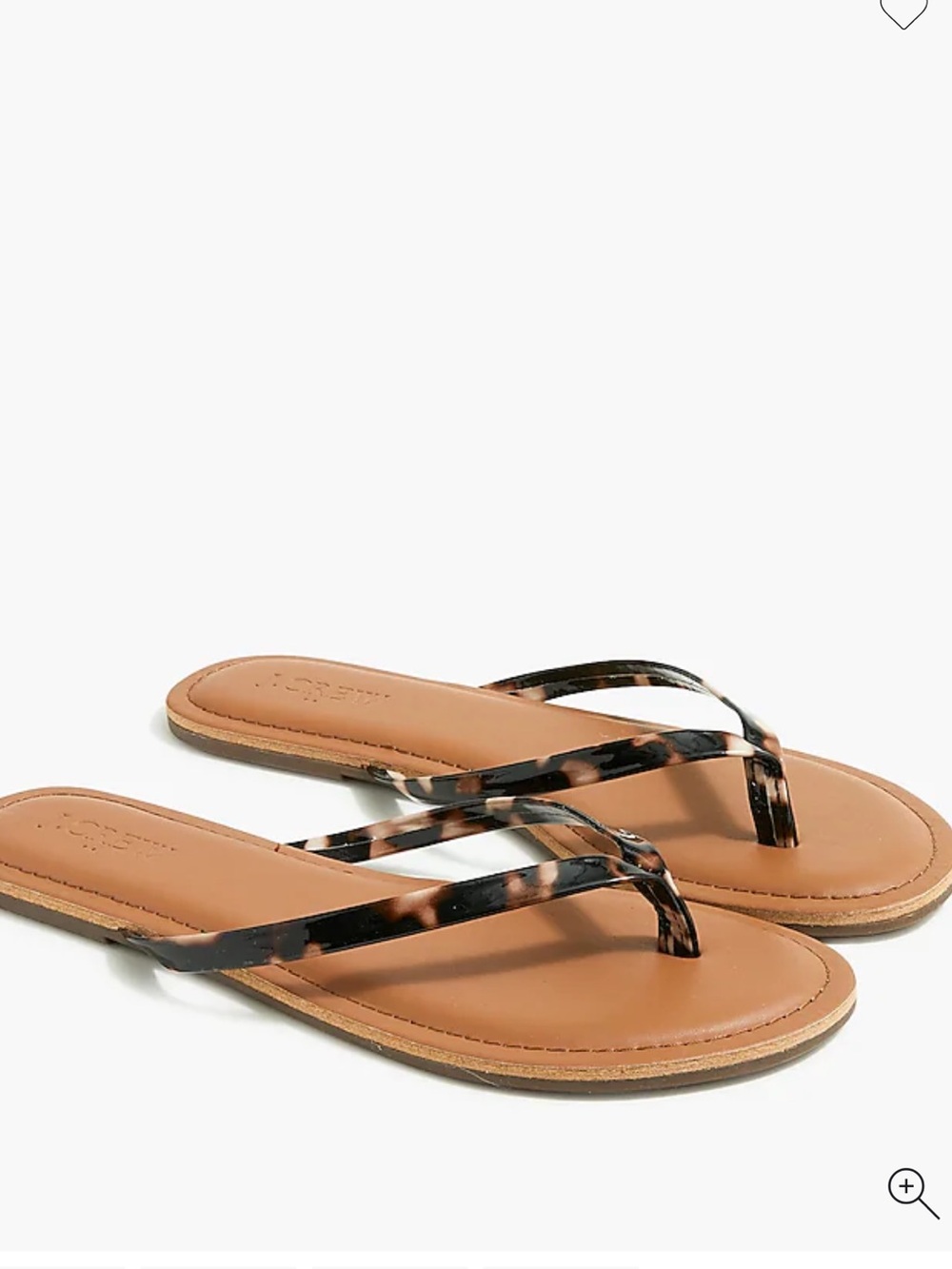 J. Crew Factory Tortoiseshell-Patterned Strap Flip Flops - Brown/Tortoise